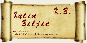 Kalin Biljić vizit kartica